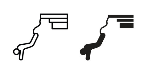 Bungee jumping icon Logo Design Vector Template Illustration