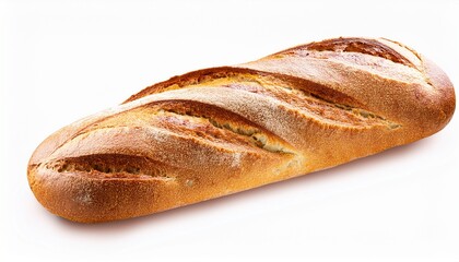 freshly baked baguettes with golden crust isolated on transparent cutout background