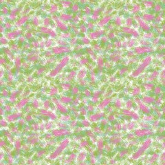 Seamless abstract textured pattern. Green, pink lines on white. Digital brush strokes. Design for textile fabrics, wrapping paper, background, wallpaper, cover