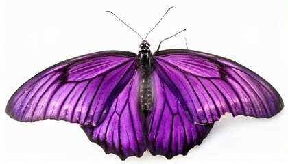 photorealistic purple butterflies isolated on a clean white background
