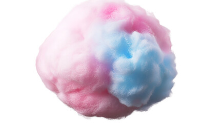 Whimsical swirl of pink and blue cotton candy a sweet cloud of nostalgic joy against a bold on transparent background