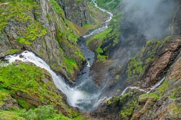 voringsfossen waterfall in norway hardanhenvida scandinavia