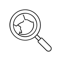 Magnifying glass examining a pottery shard icon