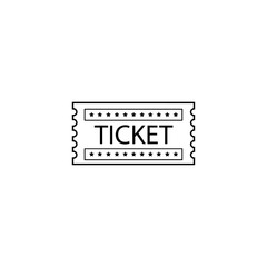 Ticket icon flat vector design.