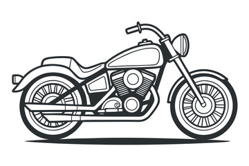 Obraz premium Classic motorcycle side profile chopper cruiser