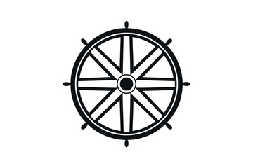 Obraz premium Nautical steering wheel graphic ship boat