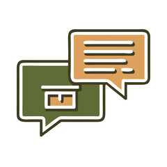 Fototapeta premium Chat box icon with layered speech bubbles