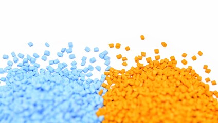 Colorful plastic polymer granules