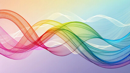 Naklejka premium Abstract rainbow waves flowing across a soft gradient background