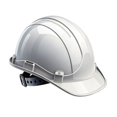 Fototapeta premium White Hard Hat Safety Equipment for Construction and Industry Isolated On Transparent Background