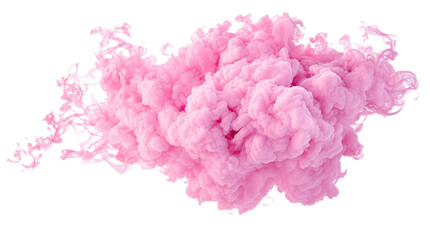 Pink smoke cloud transparent PNG, isolated background cutout. PNG 