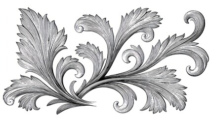 Ornate silver leaf design