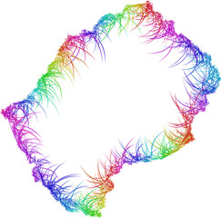 Rainbow sketch outline map of Lesotho 