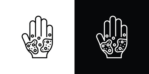 Rash hand icon outline. EPS 10 editable vector