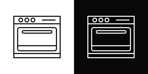 Oven icon outline. EPS 10 editable vector