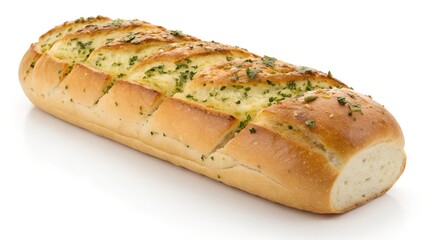 Baked Bread Loaf with Sliced Surface and Fresh Herb Topping


