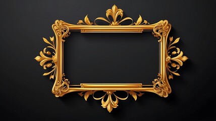 Golden Frame with Black Background 