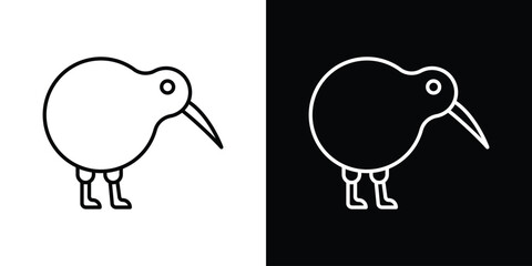 Kiwi bird icon outline. EPS 10 editable vector