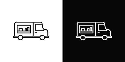 Food truck icon outline. EPS 10 editable vector