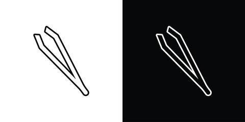 Eyebrow tweezers icon outline. EPS 10 editable vector