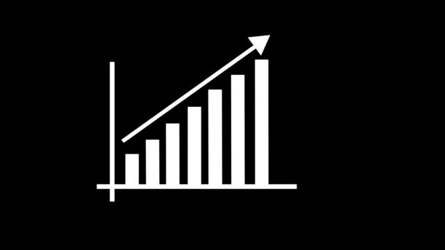 Business graph chart with upward trend animation. abstract business growth graph animation. arrow line and technology background animation - Powered by Adobe