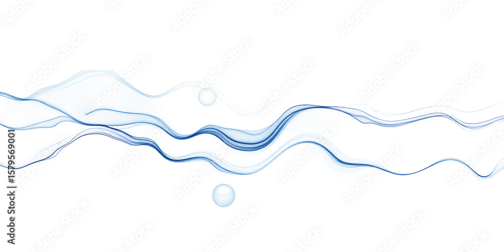 Poster a dynamic splash of light blue liquid with droplets against a stark art form on transparent backgrou