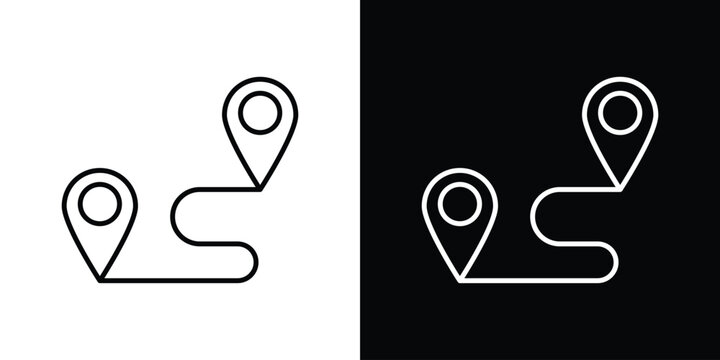 Distance icon outline. EPS 10 editable vector