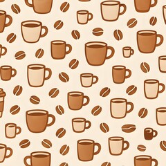 Obraz premium coffee cup seamless pattern