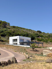 Modern House in Scenic Countryside Landscape