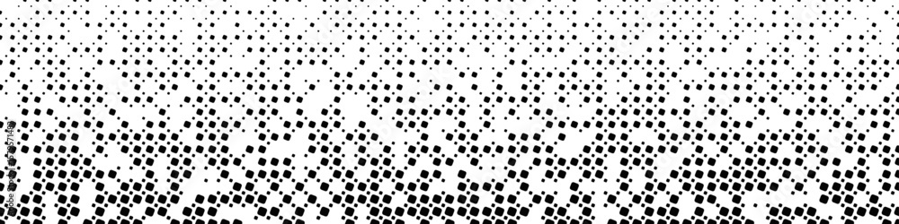 Poster wide monochrome repeating diagonal square pattern background - abstract vector graphic design from s