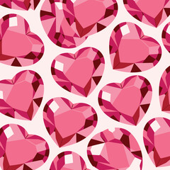 Pink Heart Gemstone Pattern Background