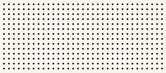 Minimalist vector pegboard background. Clean, seamless grid of perforated dots on a white or light backdrop. Ideal for organizational themes, retail displays, DIY projects, and modern background.