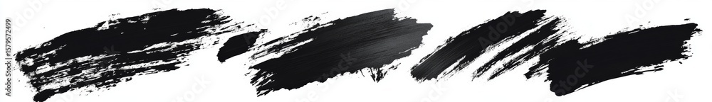 Fototapete social media grunge elements set featuring paintbrush and brushstrokes templates to create rectangul