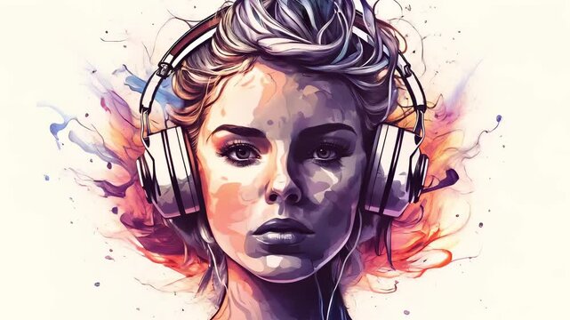 Healing Sounds and Sound Therapy, Sound bath, Singing bowls, Woman in headset in sound healing therapy and meditation, Healing, Relaxing Frequencies and Vibrations, Resonance, balanced chakras, energy