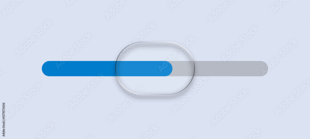 Poster loading bar with fluid liquid glass effect for an application interface. progress indicator for medi