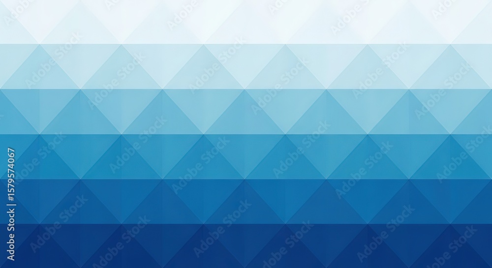 Aufkleber geometric gradient of blue triangles with a subtle light to dark transition