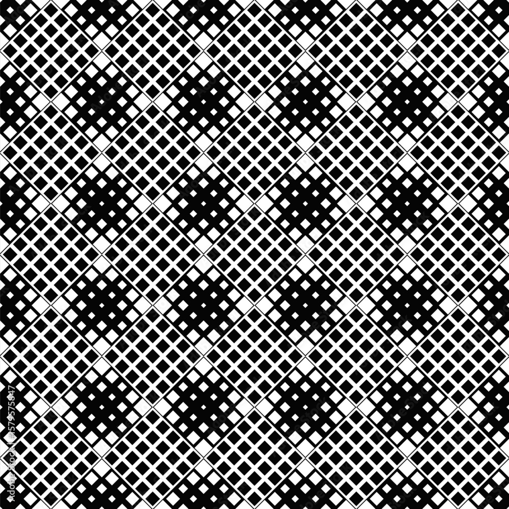 Poster geometrical seamless square pattern background design - monochrome abstract vector graphic from diag