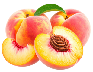 Peach, transparent background PNG element cutout, hyper realistic, no shadow , whole 