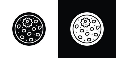 Leukemia icon symbol in black and white color. Silhouette Styles.