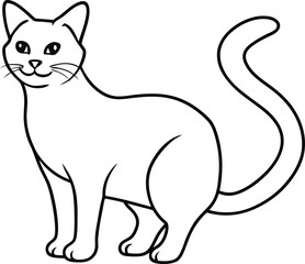 cat icon line art vector illustration on transparent background
