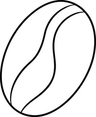 coffee bean icon line art vector illustration on transparent background