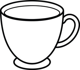 coffee cup icon line art vector illustration on transparent background