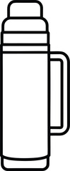 coffee thermos icon line art vector illustration on transparent background