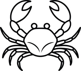 crab icon line art vector illustration on transparent background