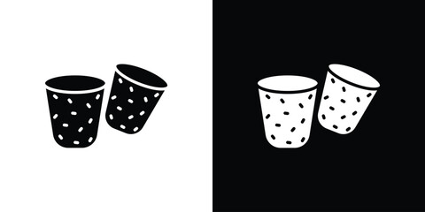 Cork wine icon symbol in black and white color. Silhouette Styles.