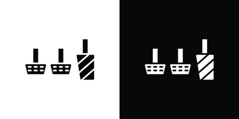 car pedal icon symbol in black and white color. Silhouette Styles.