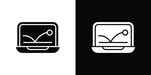 Obraz premium Bounce rate icon symbol in black and white color. Silhouette Styles.