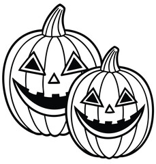 Scary Halloween pumpkin Jack-o'-lantern with an evil smile, an isolated symbol of fun autumn celebration