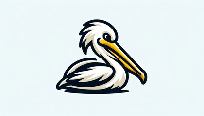 Fototapeta premium White Pelican Illustration Pixel Art