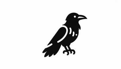 Fototapeta premium Black Raven Silhouette Illustration
